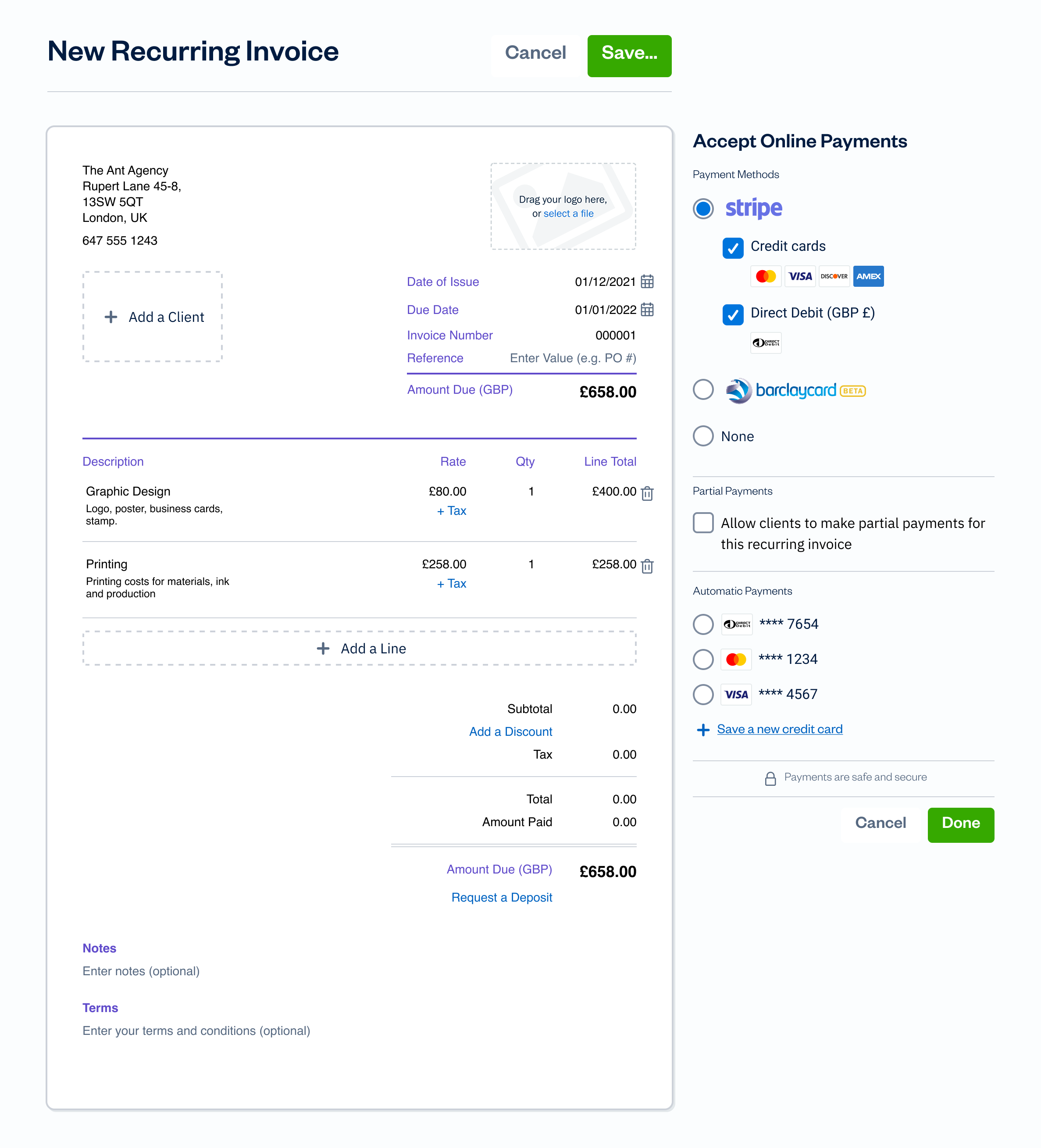 Payment Settings Before Redesign